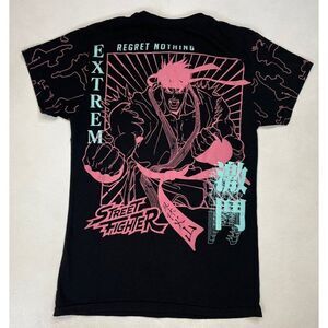 Street Fighter Regret Nothing Graphic T-shirt Men Small Black Short Sleeve